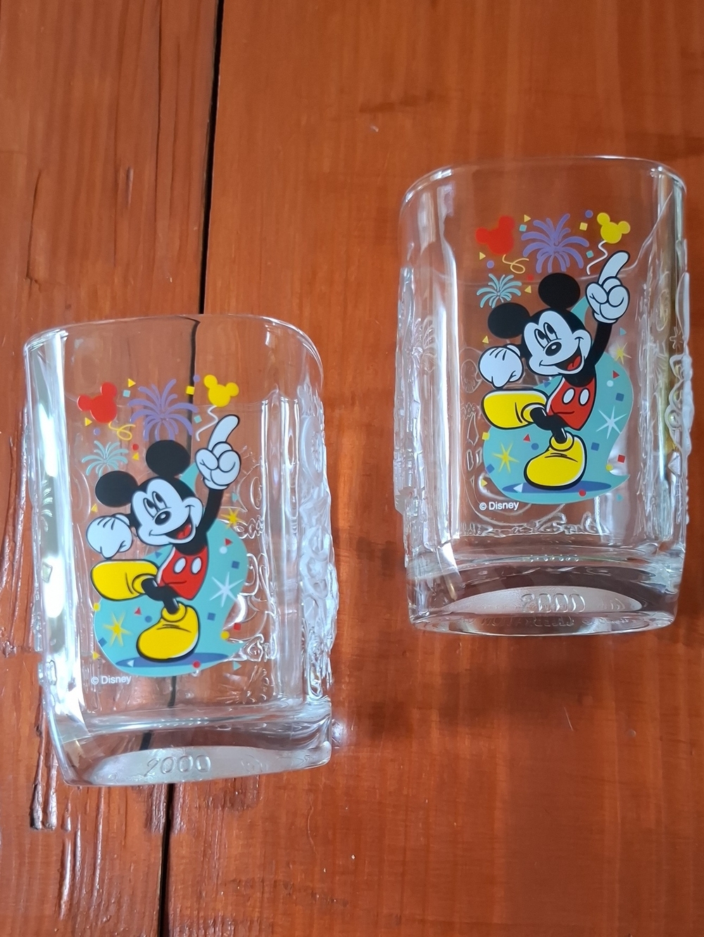 Disney Mickey Mouse Clear Glass Tumbler Set - Red, Yellow & Black